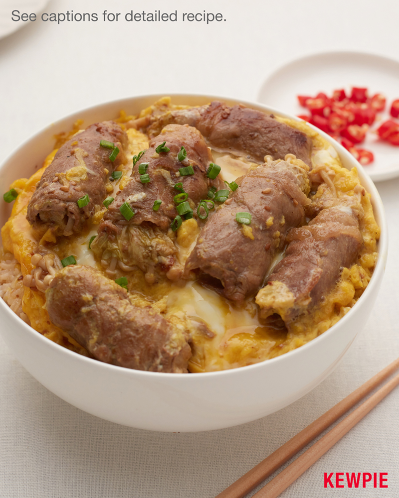 Beef Enoki Rice Bowl